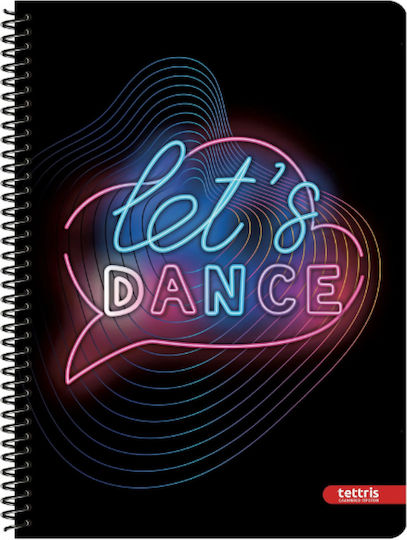 Tettris Spiral Notebook Ruled 60 Sheets 2 Subjects (Miscellaneous Designs) A4-2Θ-214