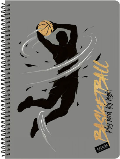 Tettris Spiral Notebook Ruled 60 Sheets 2 Subjects (Miscellaneous Designs) A4-2Θ-215