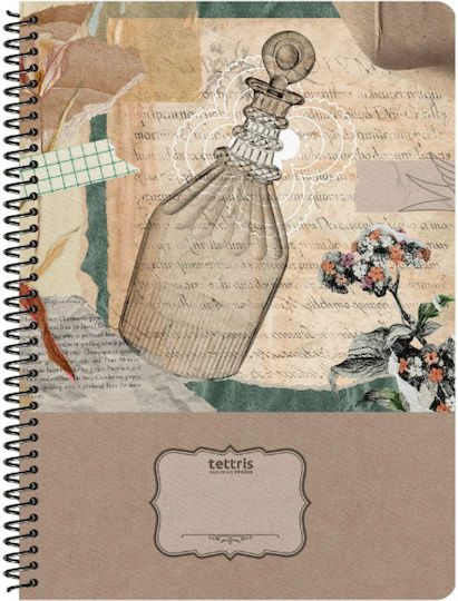 Tettris Spiral Notebook Ruled 60 Sheets 2 Subjects (Miscellaneous Designs) A4-2Θ-208