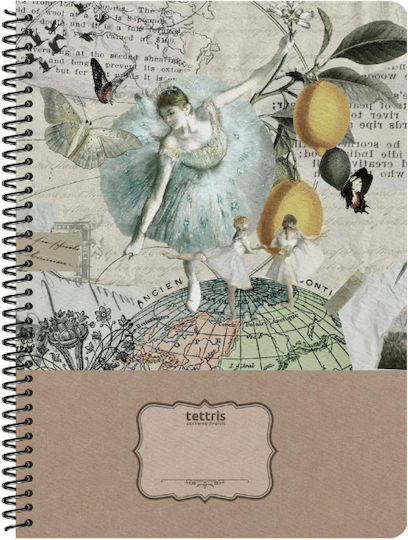 Tettris Spiral Notebook Ruled 60 Sheets 2 Subjects (Miscellaneous Designs) A4-2Θ-208