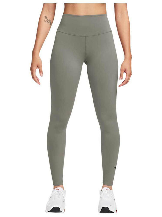 Dri-Fit One Tights Обучение Женски Изрязан легинси Високоталирани Khaki