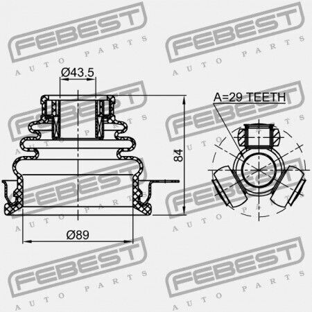 Лява Вътрешна Шарнир Mitsubishi Каризма Da1-6a 1995.05-2003.12 Eur Nedcar Mr911575