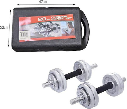 York Fitness Dumbbell Set 2x10kg in Case