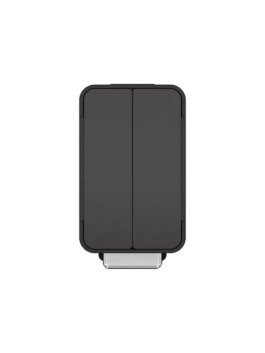 Eko Coș De Gunoi Din Oțel Inoxidabil Cu Pedală Negru 45lt