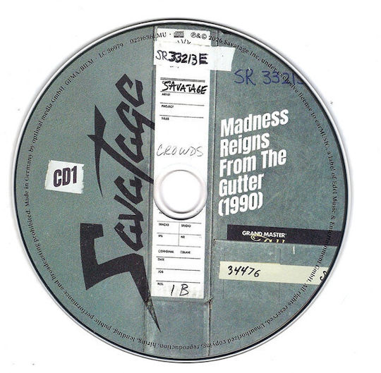Savatage Madness Reigns From Gutter 1990 Cd