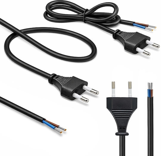 Qoltec Захранващ Кабел със Сечение 2x0.75mm² в Меден Цвят 2m Гъвкав