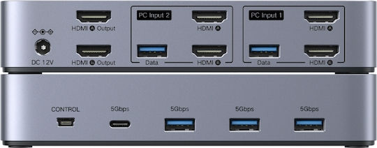 Ugreen Ak703 KVM & Data Switch with USB / HDMI / USB-C