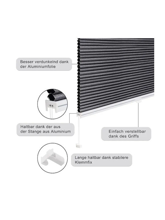 Woltu Aluminum Shading Blind In Grey Colour W60xH120cm