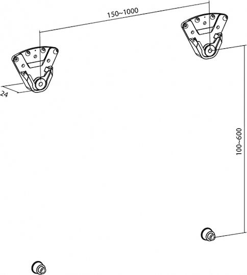 Superior 188-0089 Wandmontage TV-Halterung bis 100" und 75kg Silber