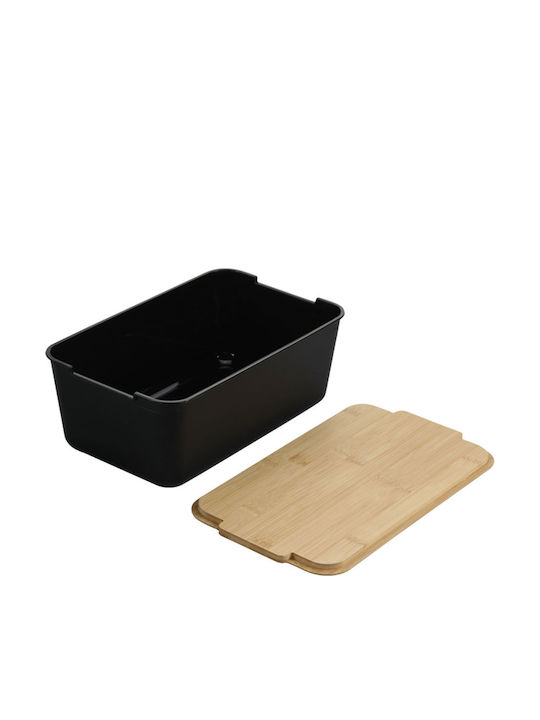 Kesper Ψωμιέρα με Καπάκι Πλαστική Μαύρη 33x19.5x12.5cm