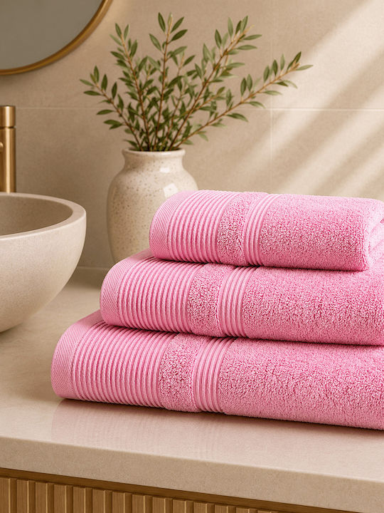 Astron Italy Badetuch-Set 3 Stück Astron Italy Rosa Gewicht 600gr/m²