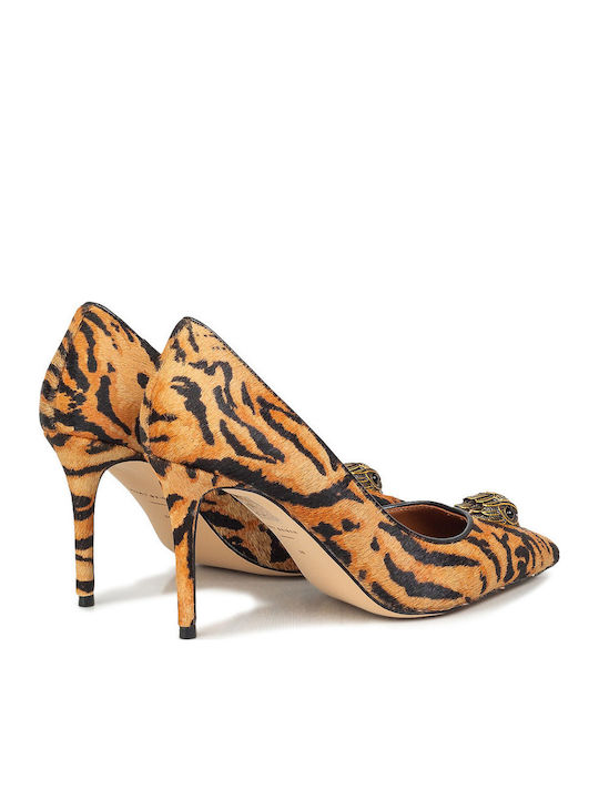 Pantofi cu toc Animal Print Maro