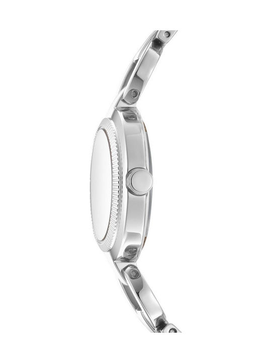 DKNY Women's Battery Watch with Silver Metal Bracelet