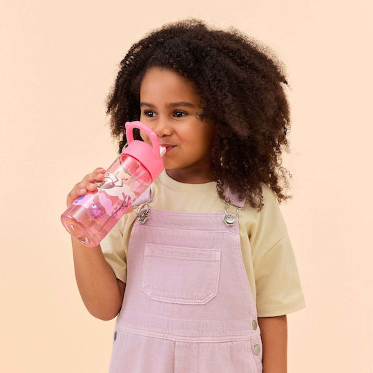 Affenzahn Tritan Kids Water Bottle Made of Tritan Plastic with Straw Non Spill Multicolour 430ml
