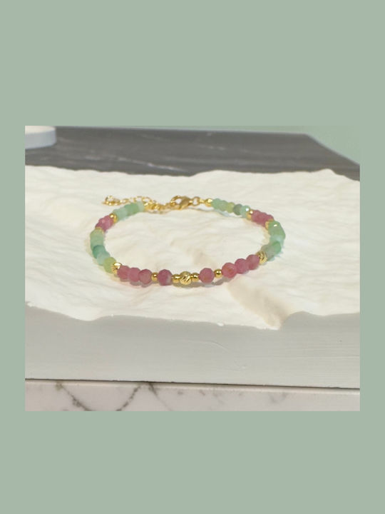 Solandra Bracelet Emerald Pink Tourmaline Gold-plated Silver Accessories Clasp