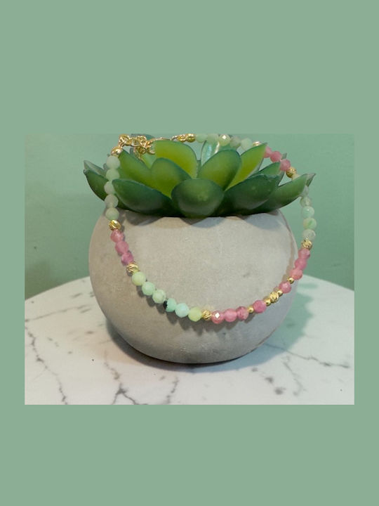 Solandra Bracelet Emerald Pink Tourmaline Gold-plated Silver Accessories Clasp
