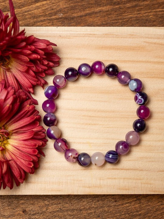 Women's Bracelet Made Natural Purple Agate Stones Chara 8mm Beads Women's Bracelet Made Natural Purple Agate Stones Chara 8mm Beads