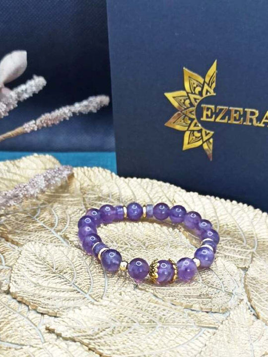 Brățară Amethyst Ada Pentru Femei Elegantă Cristale 8mm