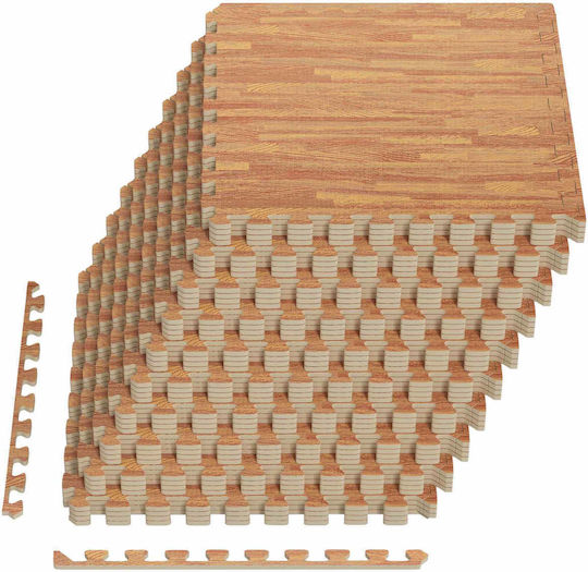 vidaXL Saltele Puzzle Pentru Sala De Sport Maro 60x60x1cm 40 Bucăți