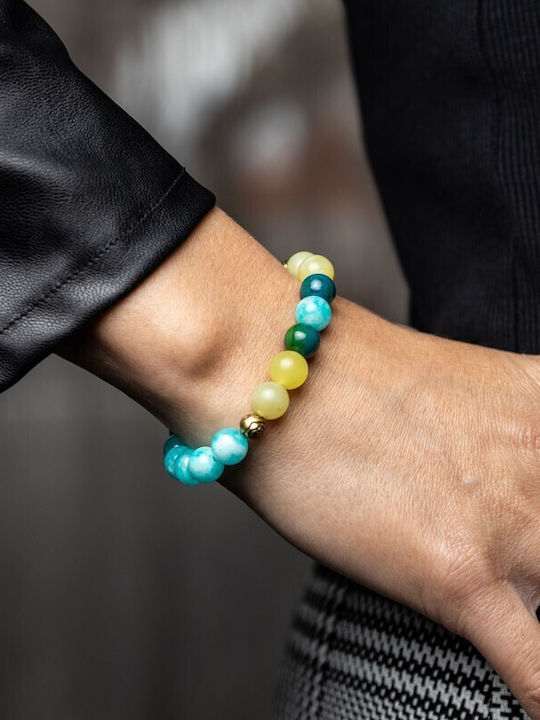 Women's Bracelet Made Natural Amazonite Lemon Jade Phoenix Stone “geetica”