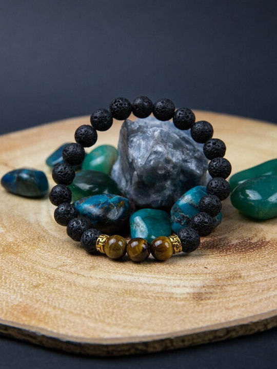 “oriel” Bracelet Made Lava Stones Volcanic Tiger's Eye “oriel” Bracelet Made Lava Stones Volcanic Tiger's Eye