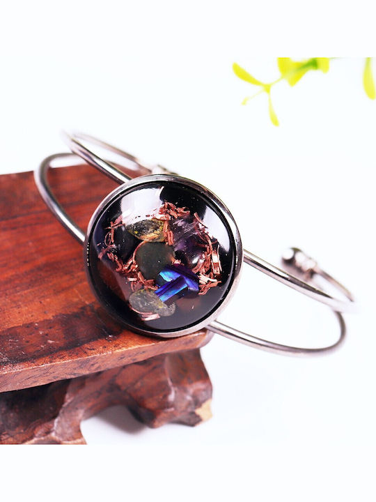Salena Orgon Bracelet Amethyst Citrine Green Aventurine Red Agate Shell Copper Strips 6 Cm