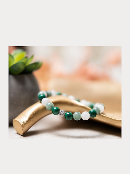 Brățară Elegantă Pentru Fete Mehal Cu Pietre Semiprețioase Malachit Piatra Lunii Jad Verde Mărgele 6mm