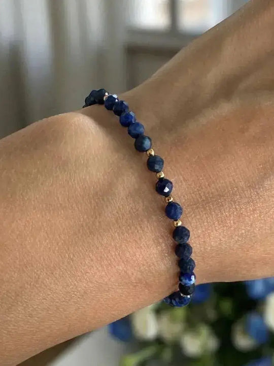 Brățară Argint Placată Cu Aur 4mm Cristale Lapis Lazuli Tăiate Brățară Argint Placată Cu Aur 4mm Cristale Lapis Lazuli Tăiate