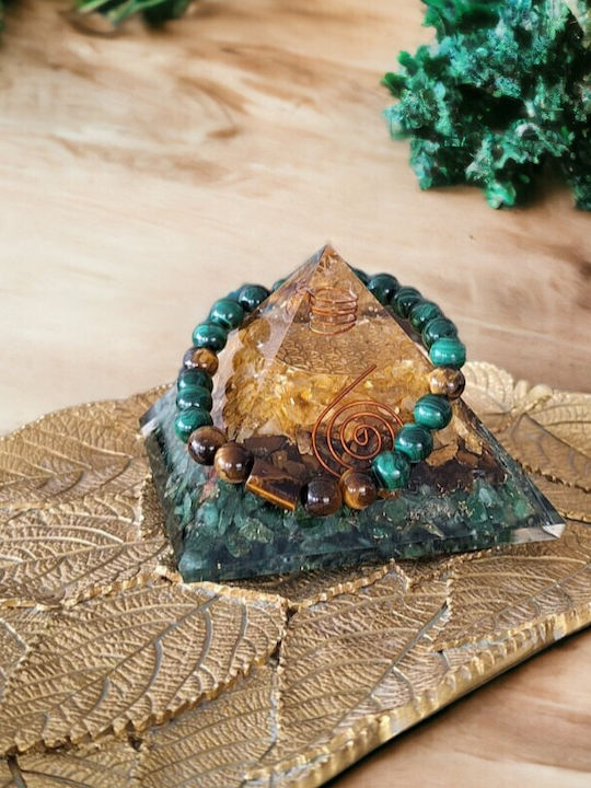 Men's Hajari Bracelet Made Natural Malachite Crystals Tiger's Eye