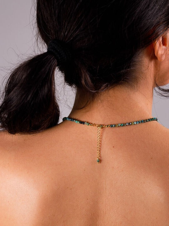 Colier Choker Mini cu Pietre Semiprețioase Turcoaz African