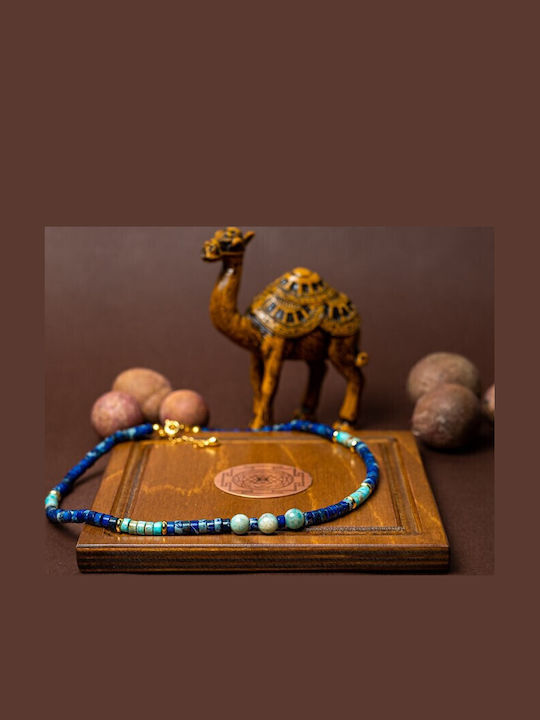 Nirmay Colier Choker Din Pietre Naturale Jasper Sediment Placat Cu Aur 14k Închizătoare Din Argint 925