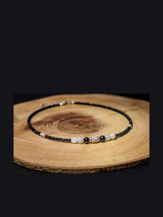 Shrey Choker Necklace Made Natural Black Spinel Stones Accessories 925 Silver Clasp System