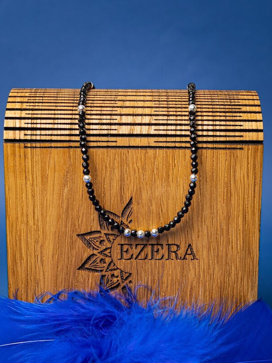 Blake Choker Necklace Made Black Spinel Semi-precious Stones Accessories 925 Silver Clasp System