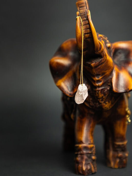 Delicate Necklace Natural Pink Quartz Stone Dara 18k Gold Plated