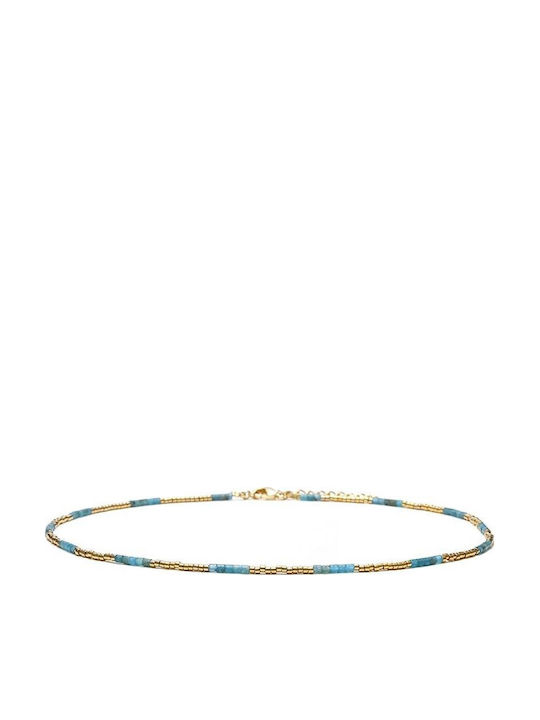 Colier Piatra Semiprețioasă Kyanit Placat Cu Aur 18k Piatra Naturală Choker Elegant Vania Sunstone Miyuki Seed