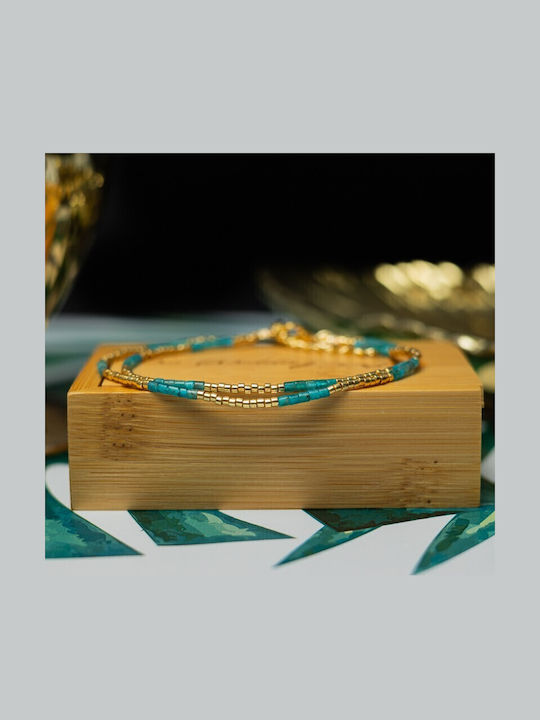 Colier Piatra Semiprețioasă Kyanit Placat Cu Aur 18k Piatra Naturală Choker Elegant Vania Sunstone Miyuki Seed
