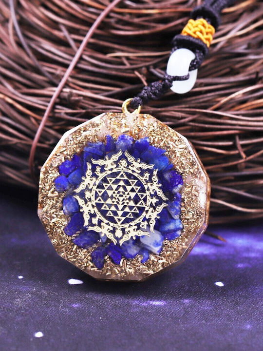 Lapis Lazuli Orgon Ruben Kristall Halskette Sriyantra Symbol Kupferfolien