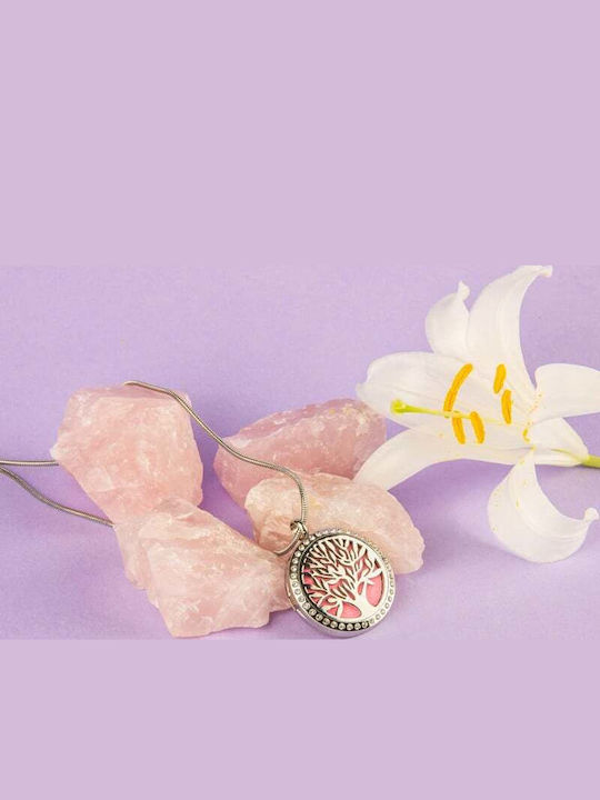 Essential Oil Diffuser Pendant Aromatherapy Tree Life Snake Chain Stainless Steel 2.5 Cm