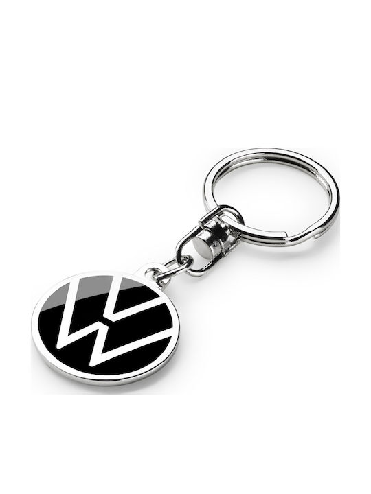Original Vw Metal Keychain Pendant Volkswagen Logo Black Kr16-05 000087010bq
