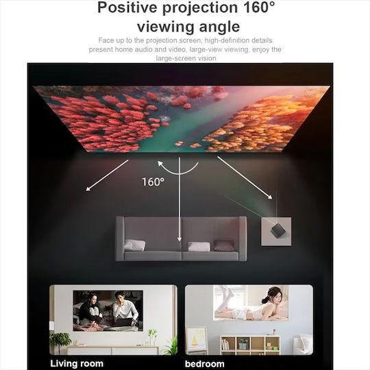Πανί Προβολής Προτζέκτορα 120 Ιντσών 265cm*150cm Λευκού Μαύρο Φόντο