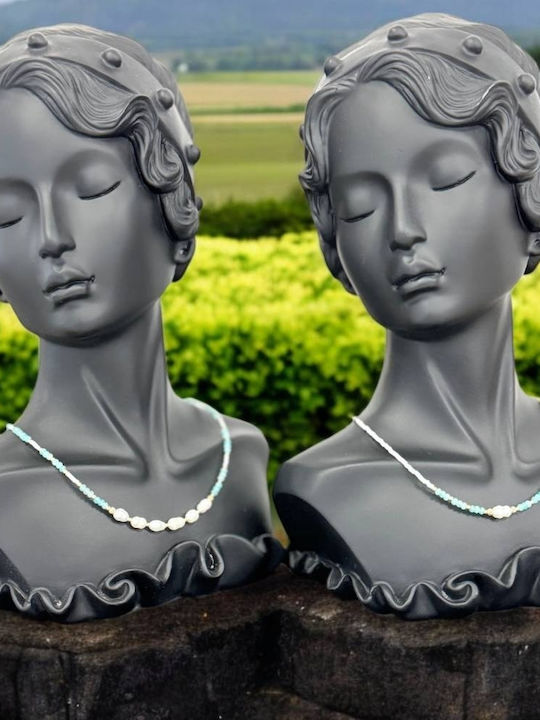 Colier Elegant Alisa Choker Din Argint Cu Amazonit Cristale Mărgele Naturale Miyuki