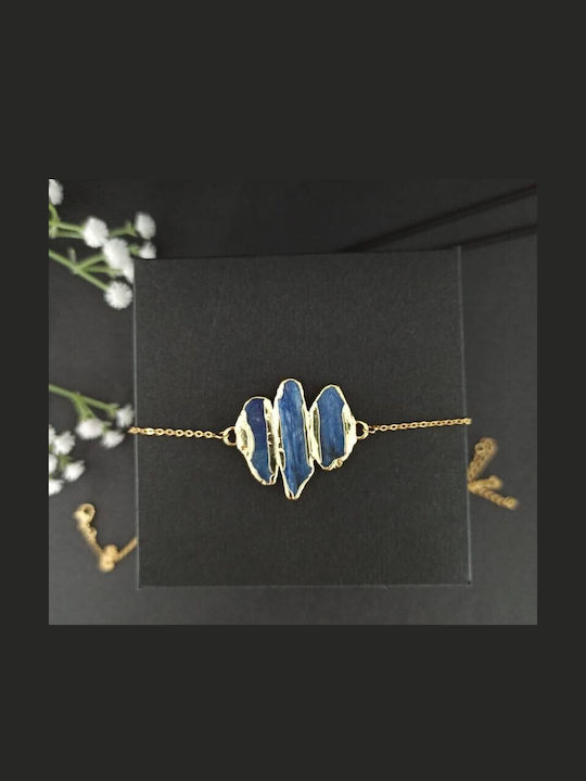 Chain Kyanite Crystal Pendant Saloni 18k Gold Plated