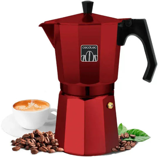 Cecotec 600 Μπρίκι Espresso 6cups Inox Κόκκινο