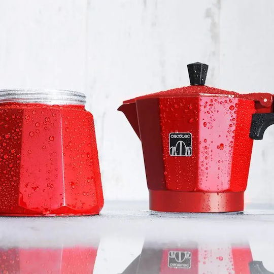 Cecotec 600 Μπρίκι Espresso 6cups Inox Κόκκινο