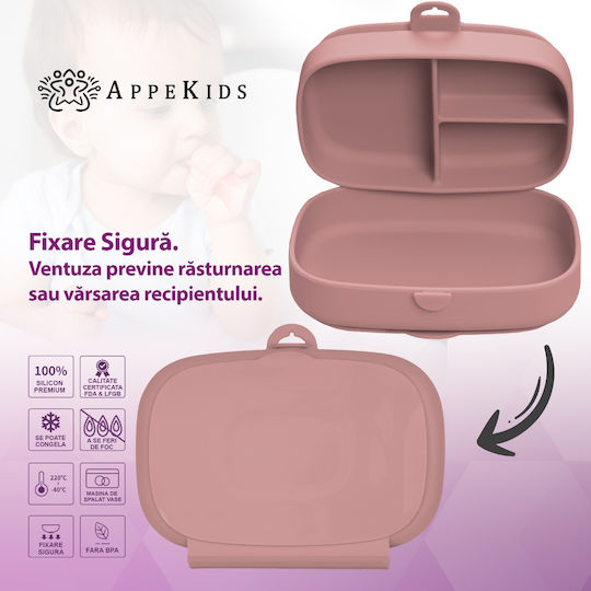 AppeKids Пластмасова Детска Кутия За Храна Розова