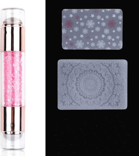 Silicone Nail Print 1 Piece & 2 Plates – Silicone Stamp Double