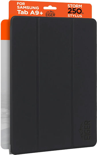 Eiger Husă Folio Magnetică Galaxy Tab A9 Plus Slot Stylus Neagră