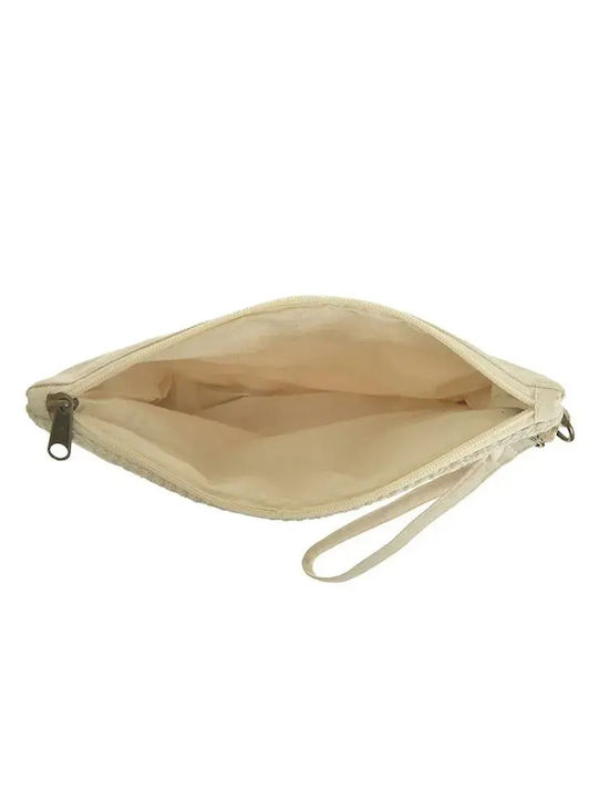 Fabric Women's Handbag Ecru