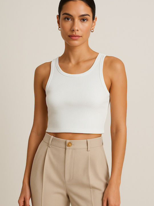 Women's Cotton Crop Top with Wide Spaghetti Straps