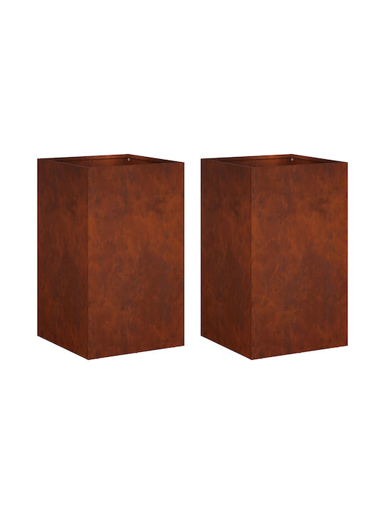 vidaXL Garten-Set 2 Metallische Pflanzgefäße Rusty 30cm